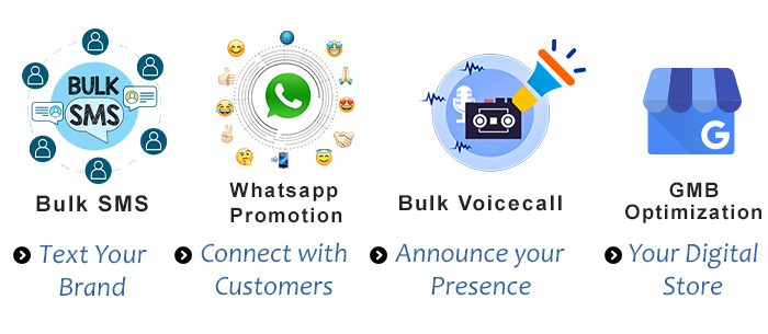 Bulk SMS, Whatsapp, Bulk Voicecall, GMB icon - digital marketing agency in kolkata